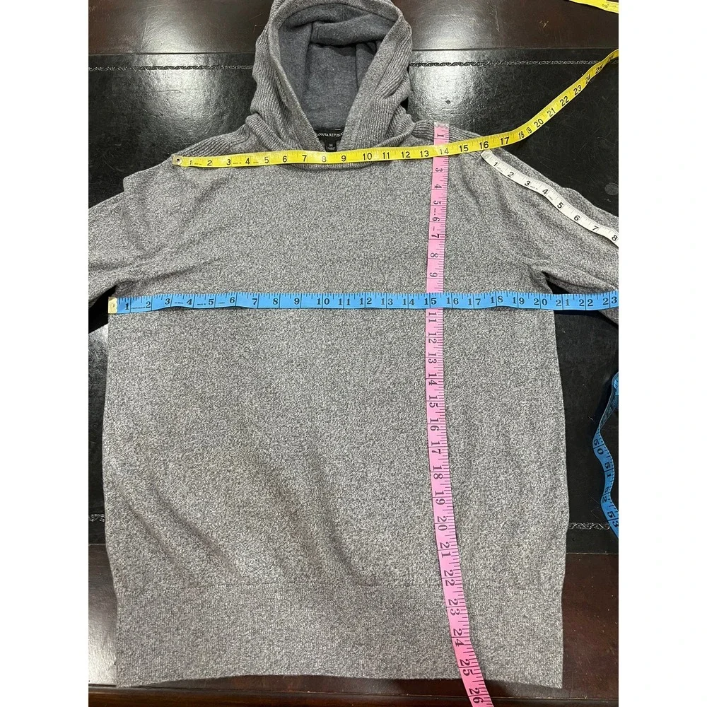 Banana Republic Cotton Wool Blend Sweater Mens Medium Hooded Pullover VGUC